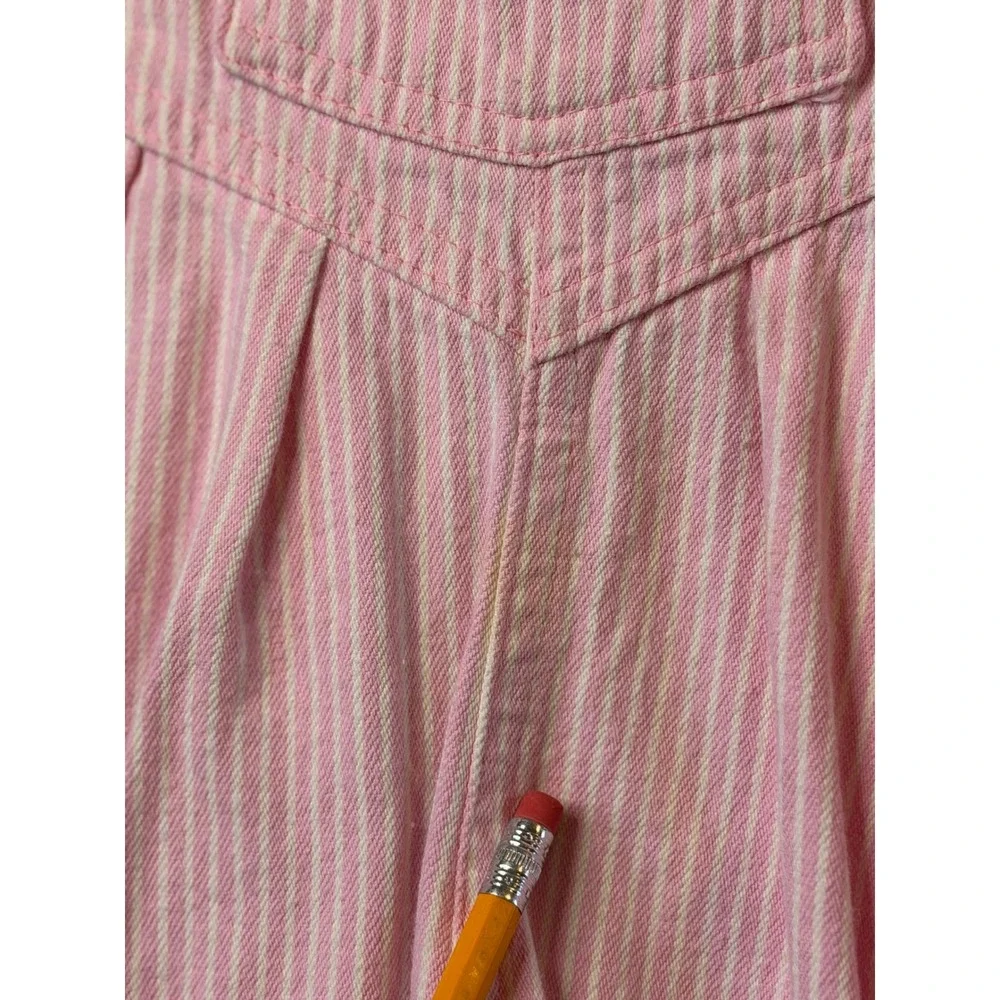 VTG OshKosh B'gosh Overalls Pink Hickory Stripe Cotton Romper 3/6M‎ Baby Girls